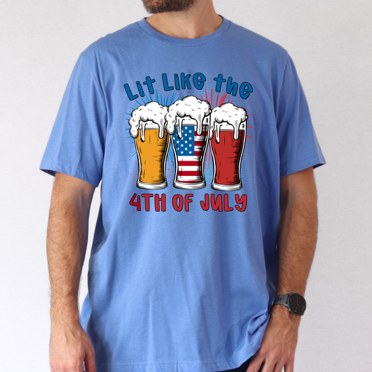 Men’s Funny Beer Patriotic Shirt | Bella Canvas Fourth of July Graphic Tee | USA Summer Shirt for Men