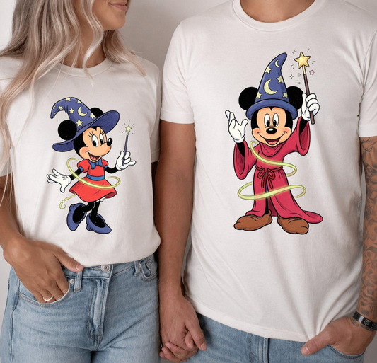 SORCERER MOUSE MATCHING COUPLES SHIRTS - RETRO MOUSE-  COMFORT COLORS
