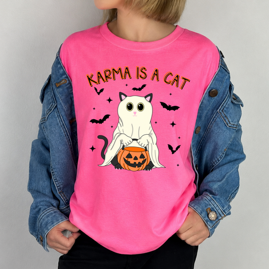 Karma Cat Halloween Shirt for Kids