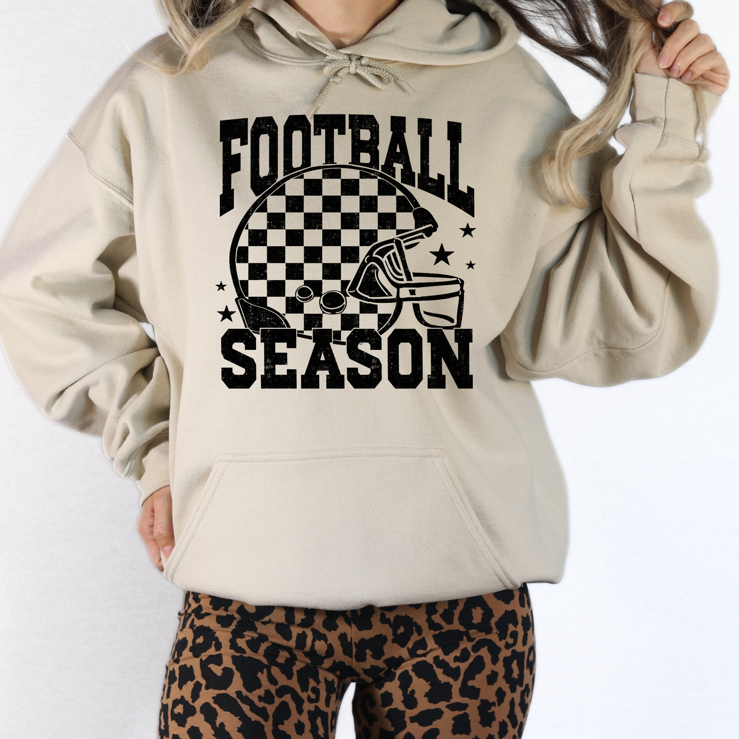 Football Season Checkered Hoodie