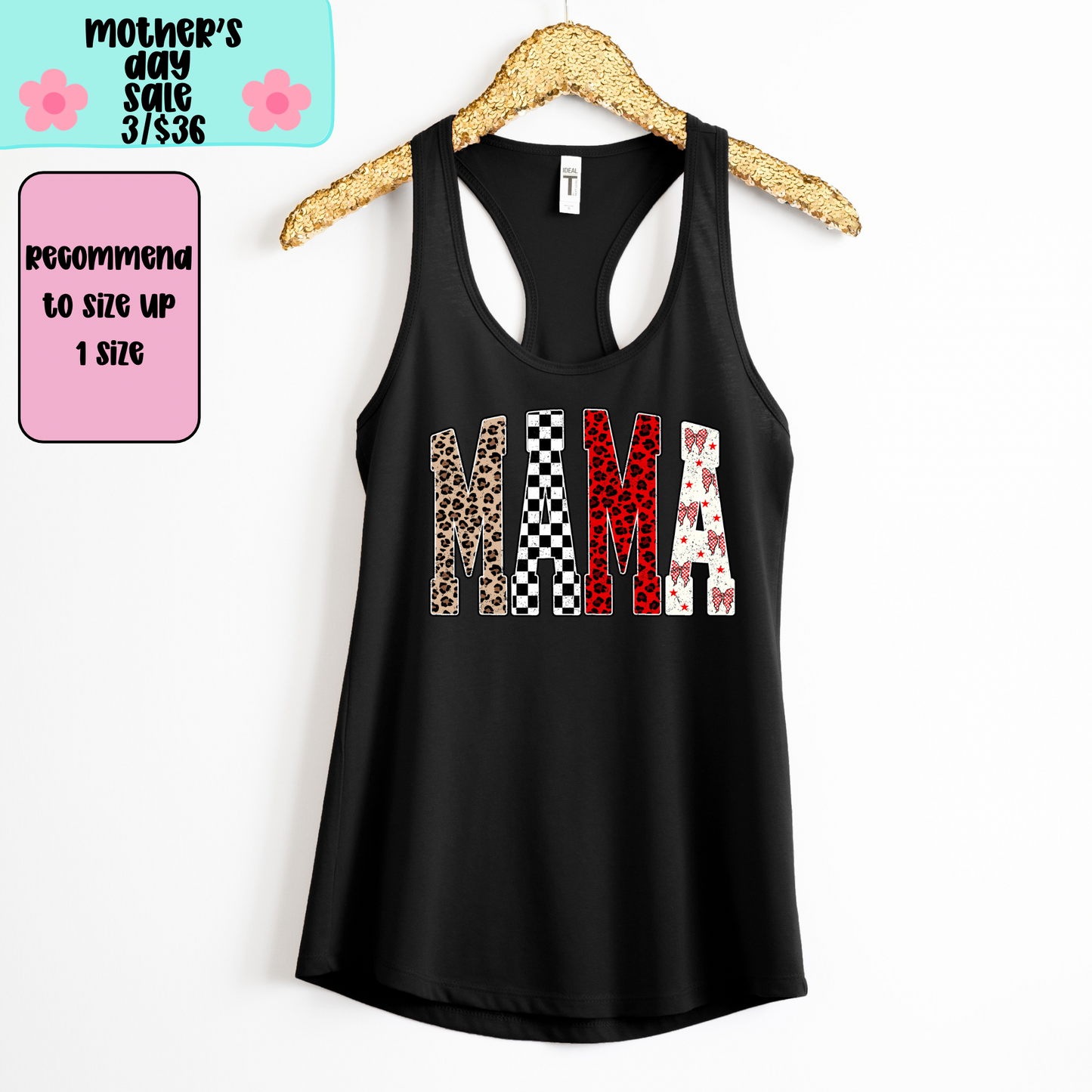 Retro Mama TANK TOP - Racer Back Next Level Tank - MOTHER’S DAY SALE