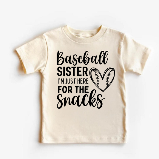 Cute Baseball Sister Shirt | Girls Baseball Game Tee | Little Sister Baseball Outfit
