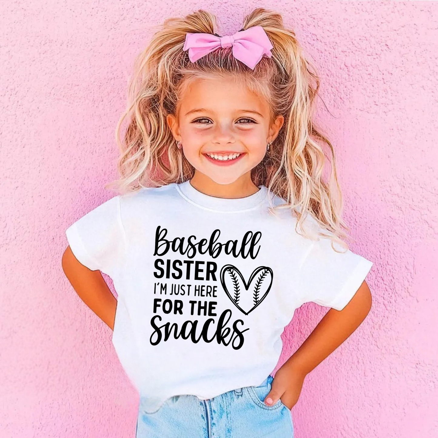 Cute Baseball Sister Shirt | Girls Baseball Game Tee | Little Sister Baseball Outfit