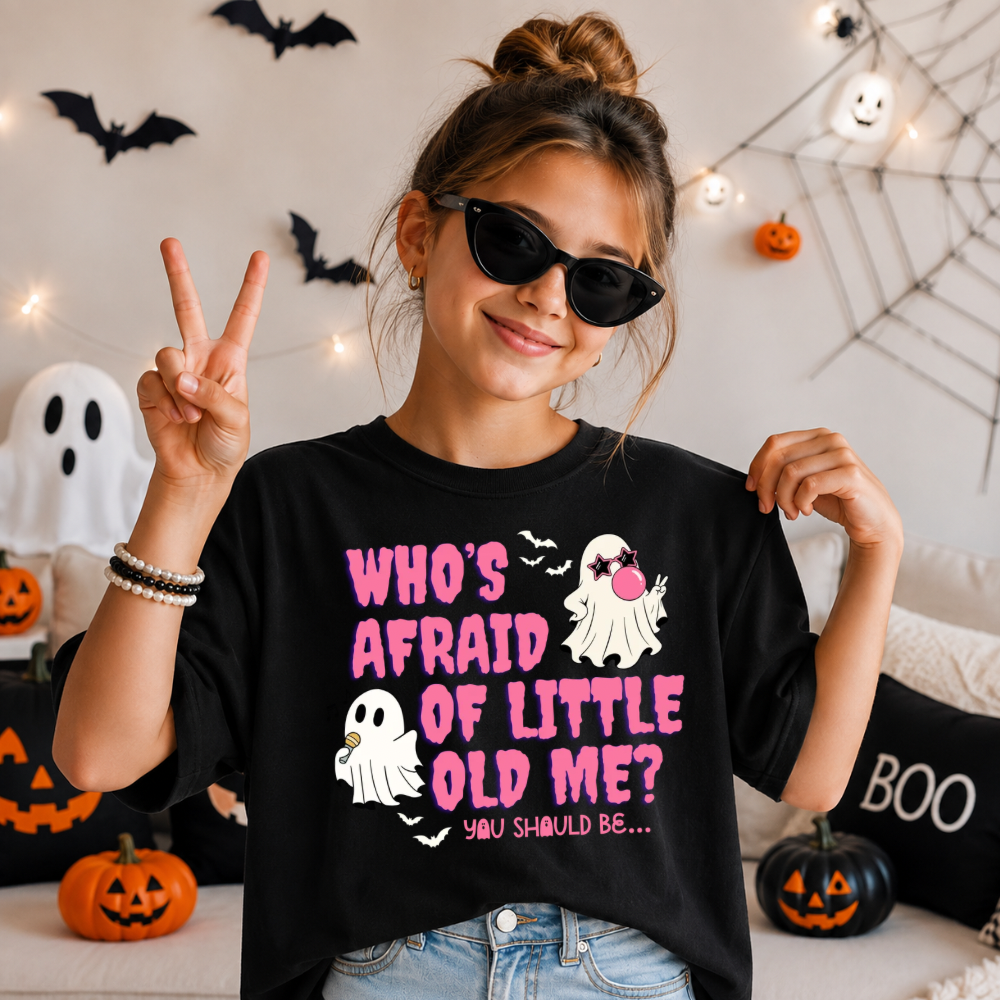 Little Old Me Ghosts Halloween Shirt for Kids