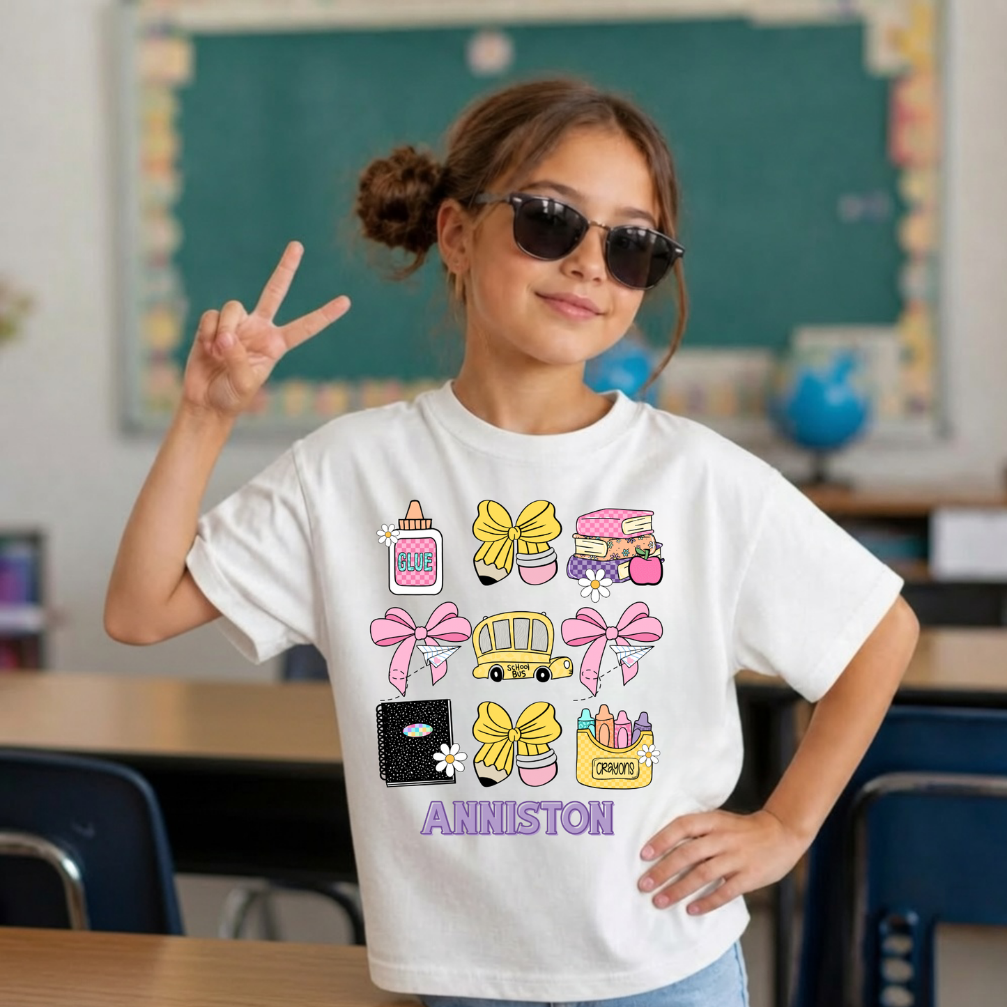 Personalized Back to School Shirt | Custom Girl’s Name Shirt | Preppy School Supplies
