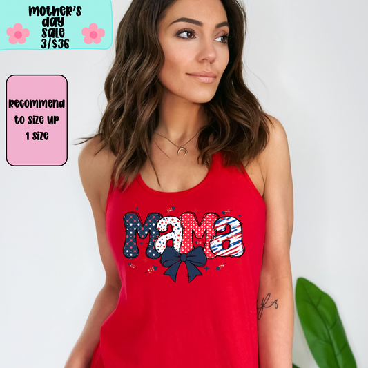 Patriotic Mama TANK TOP - Racer Back Next Level Tank - MOTHER’S DAY SALE