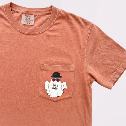 ALGOATM Ghost Halloween Comfort Colors Pocket T-Shirt