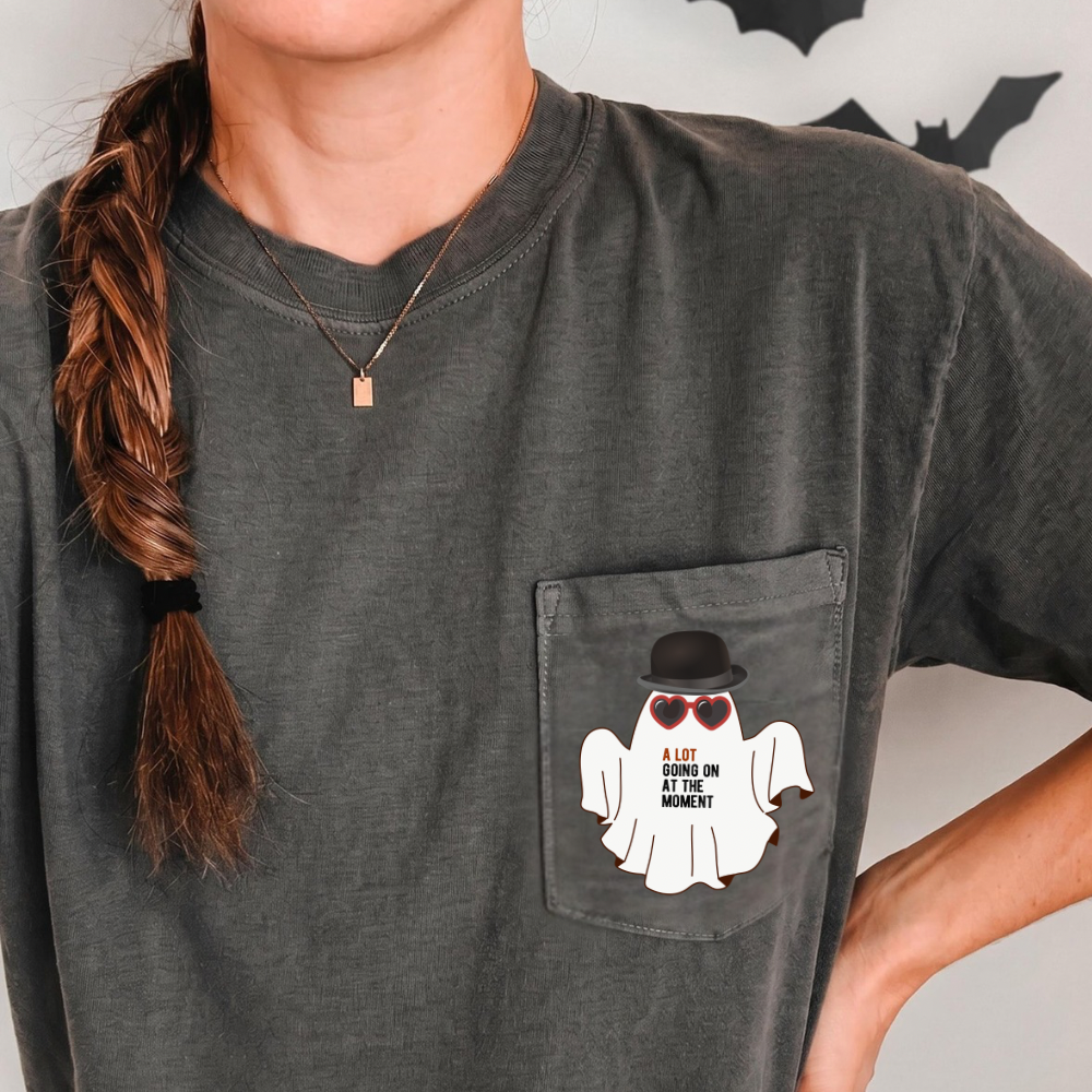 ALGOATM Ghost Halloween Comfort Colors Pocket T-Shirt
