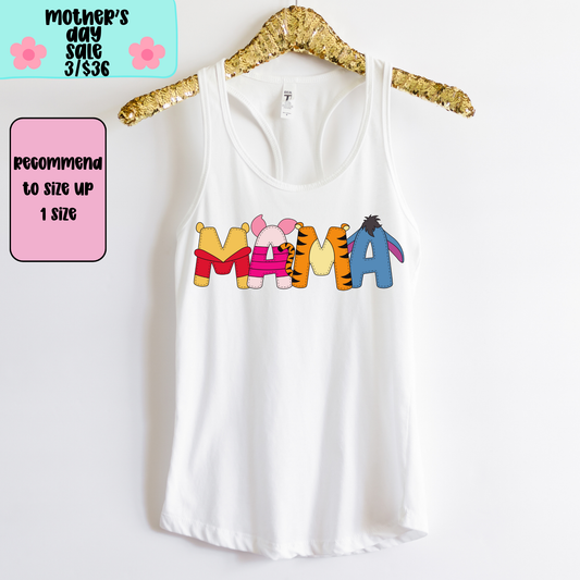 Pooh & Friends Mama TANK TOP - Racer Back Next Level Tank - MOTHER’S DAY SALE