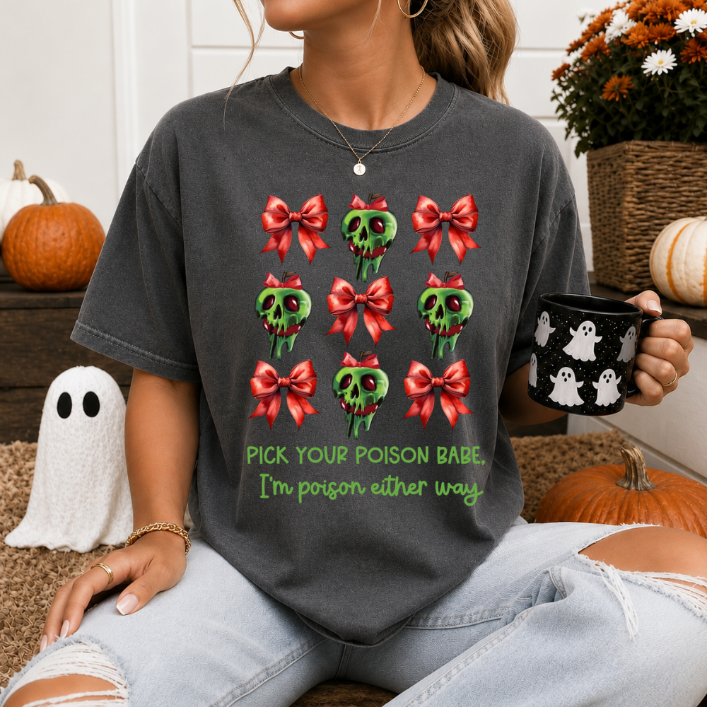 PICK YOUR POISON - POISON APPLE VILLAIN SHIRT  - Comfort Colors Adult & Youth Sizes