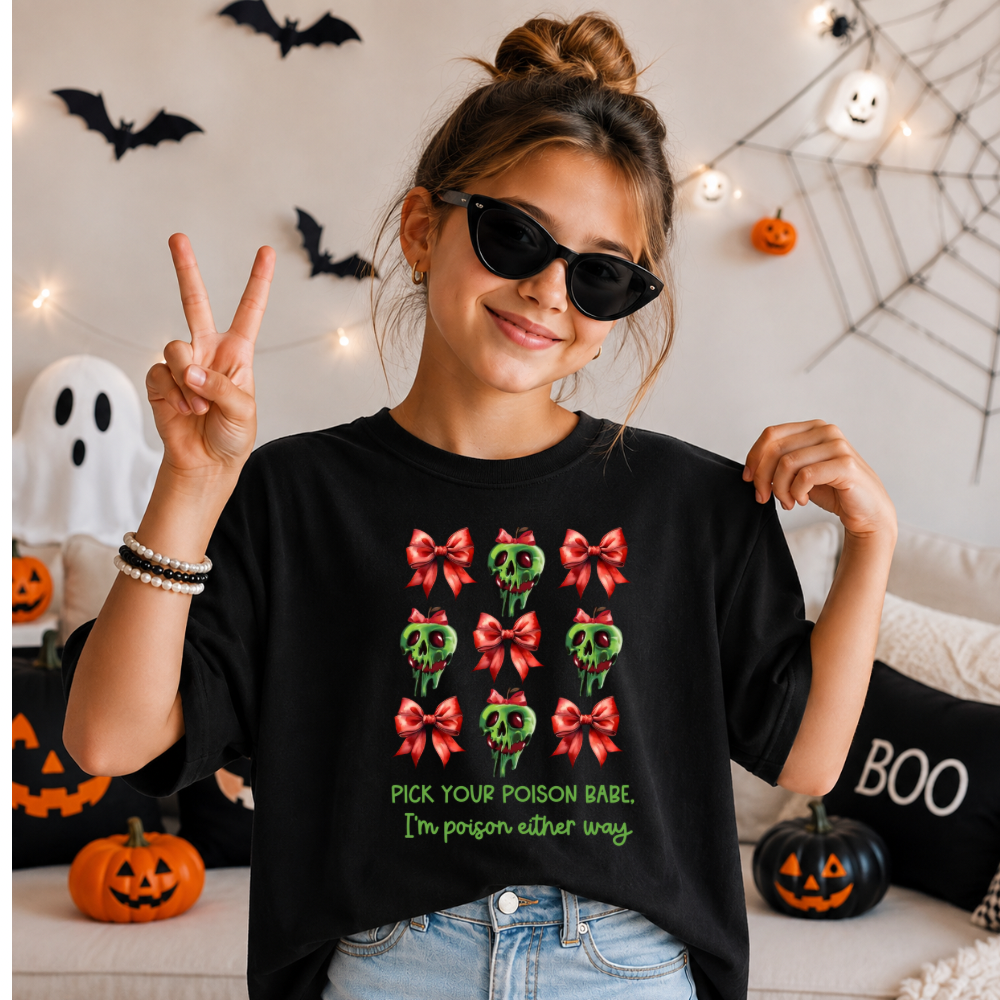 PICK YOUR POISON - POISON APPLE VILLAIN SHIRT  - Comfort Colors Adult & Youth Sizes