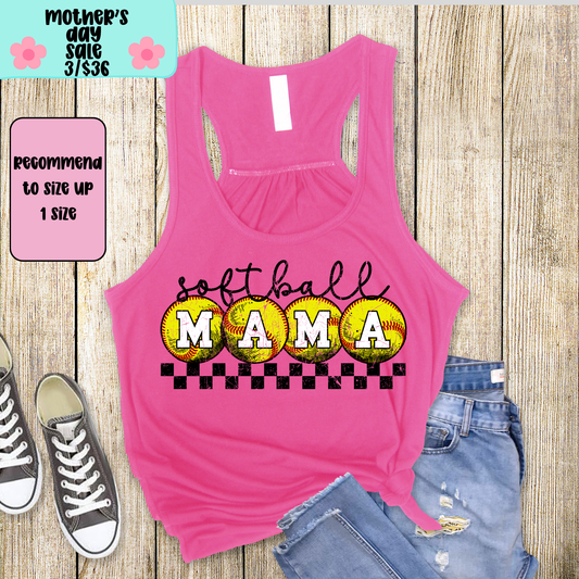 Softball Mama TANK TOP - Racer Back Next Level Tank - MOTHER’S DAY SALE