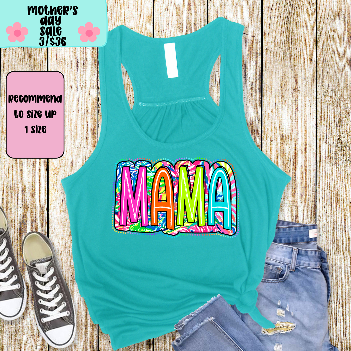 Neon Mama TANK TOP - Racer Back Next Level Tank - MOTHER’S DAY SALE