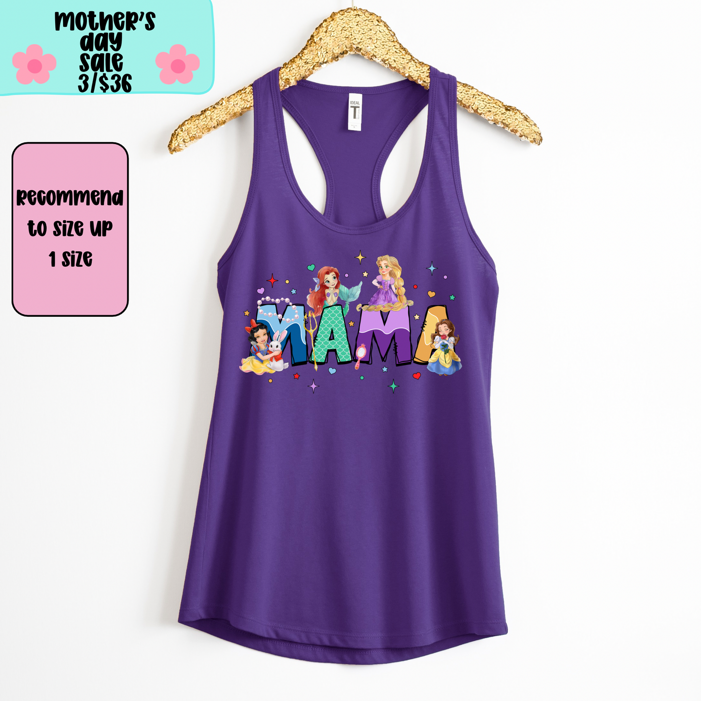 Princess Mama TANK TOP - Racer Back Next Level Tank - MOTHER’S DAY SALE