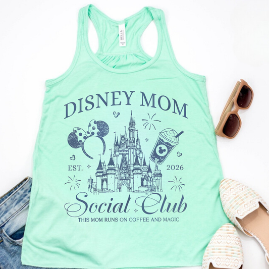 Dis Mom Social Club Racerback Tank for Women – Lightweight Vacation Graphic Tank