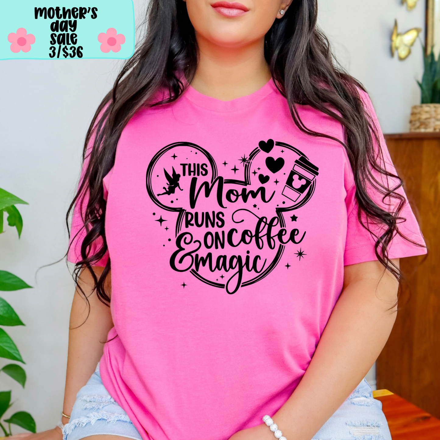 Mom Runs on Coffee and Magic SHIRT - Bella Canvas - MOTHER’S DAY SALE
