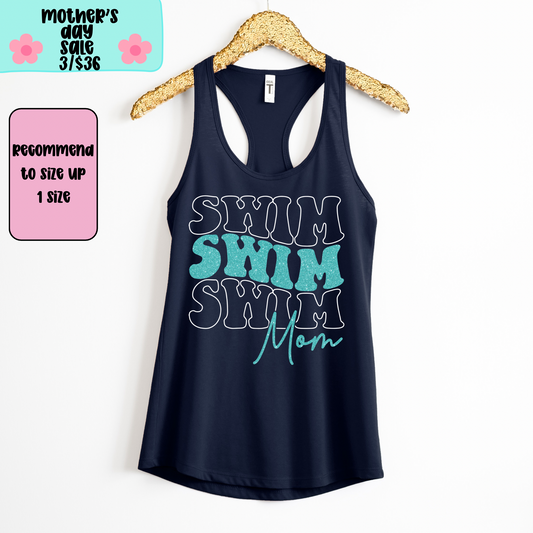 Swim Mom TANK TOP - Racer Back Next Level Tank - MOTHER’S DAY SALE