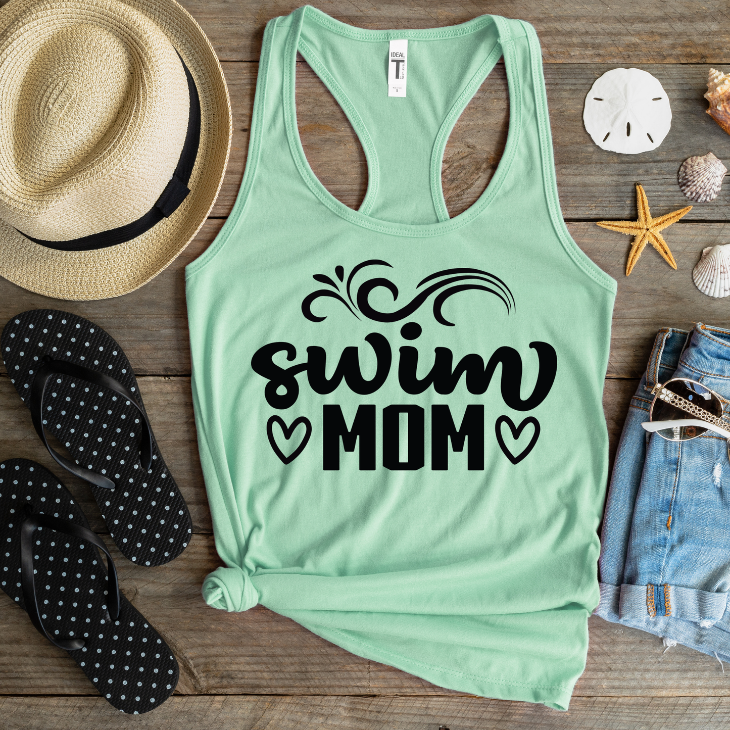 Swim Mom TANK TOP - Racer Back Next Level Tank - MOTHER’S DAY SALE