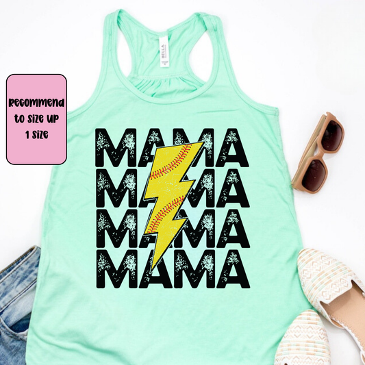 Softball Mama Racerback Tank Top | Softball Mom Tank | Next Level Tank for Sports Moms | Cute Game Day Tank | Summer Softball Outfit