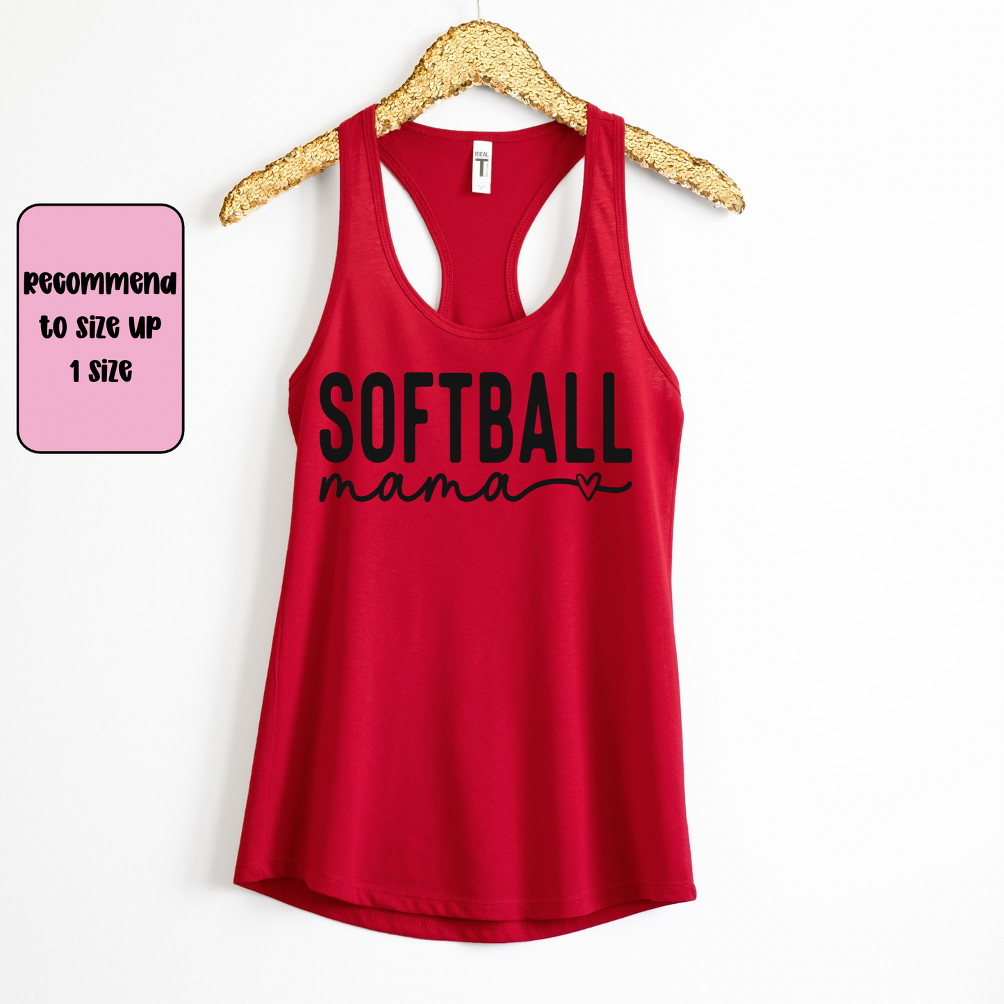 Softball Mama Racerback Tank Top | Softball Mom Tank | Next Level Tank for Sports Moms | Cute Game Day Tank | Summer Softball Outfit