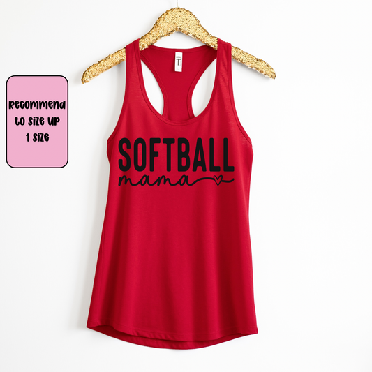Softball Mama Racerback Tank Top | Softball Mom Tank | Next Level Tank for Sports Moms | Cute Game Day Tank | Summer Softball Outfit