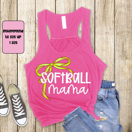 Softball Mama Racerback Tank Top | Softball Mom Tank | Next Level Tank for Sports Moms | Cute Game Day Tank | Summer Softball Outfit