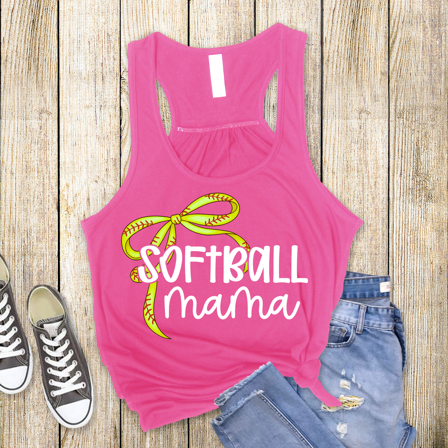 Softball Mama Racerback Tank Top | Softball Mom Tank | Next Level Tank for Sports Moms | Cute Game Day Tank | Summer Softball Outfit