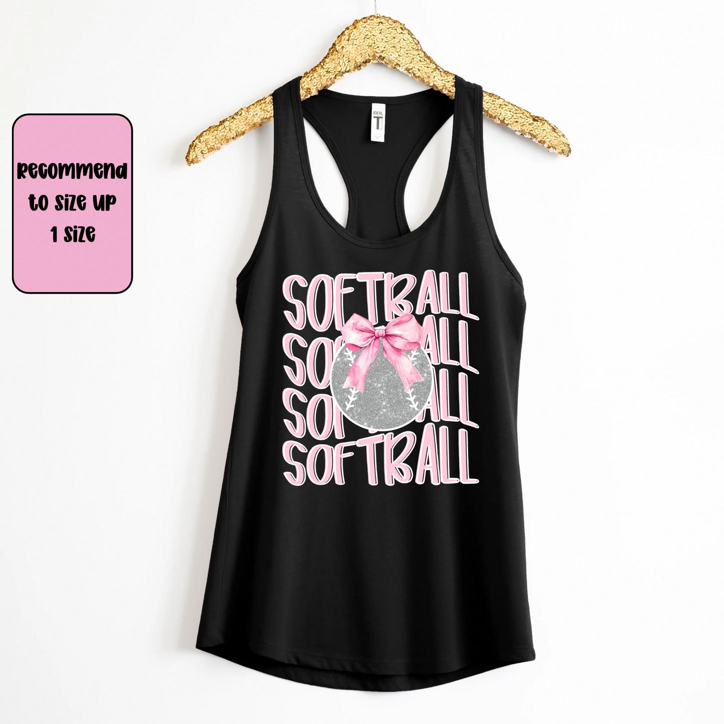 Softball Mama Racerback Tank Top | Softball Mom Tank | Next Level Tank for Sports Moms | Cute Game Day Tank | Summer Softball Outfit