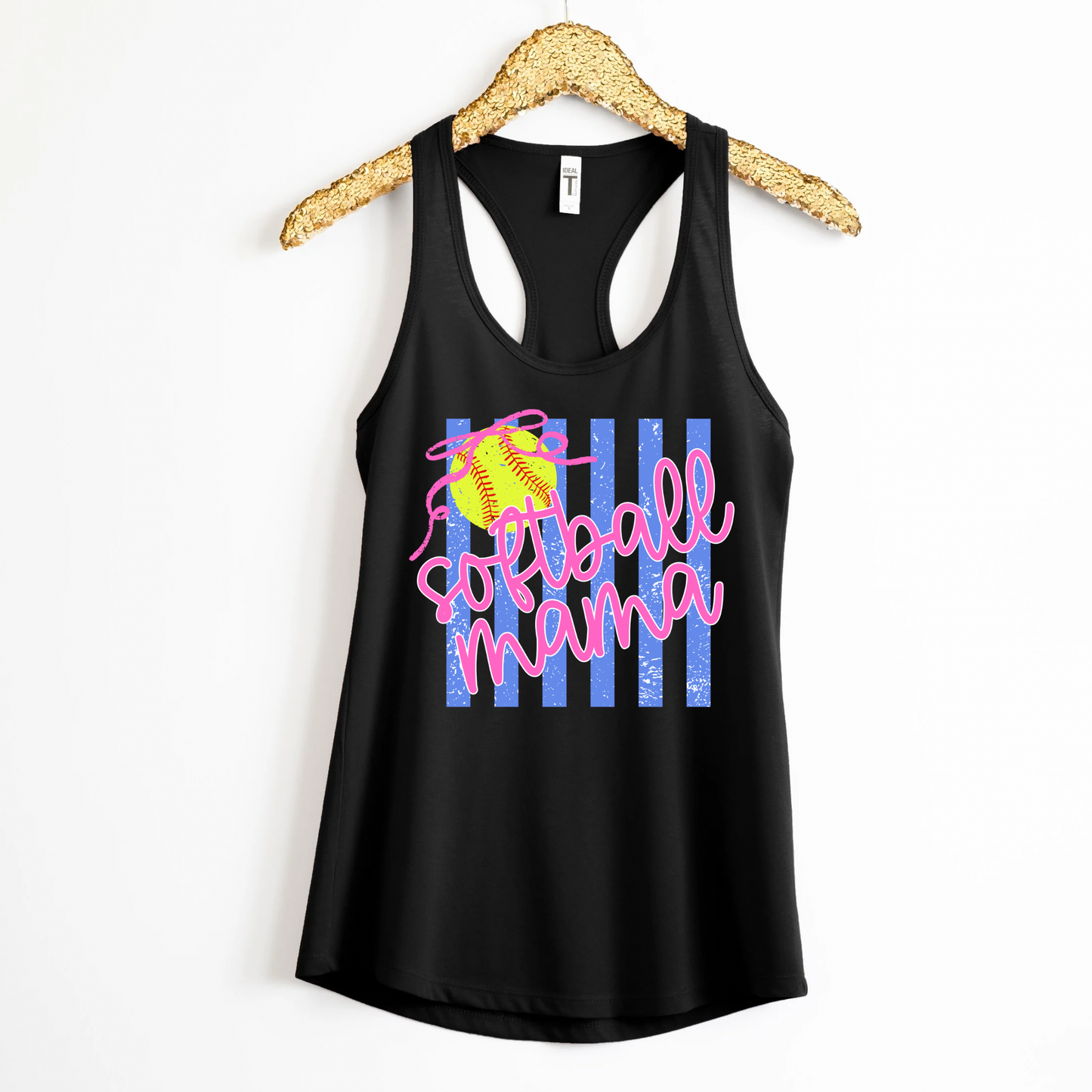 Softball Mama Racerback Tank Top | Softball Mom Tank | Next Level Tank for Sports Moms | Cute Game Day Tank | Summer Softball Outfit