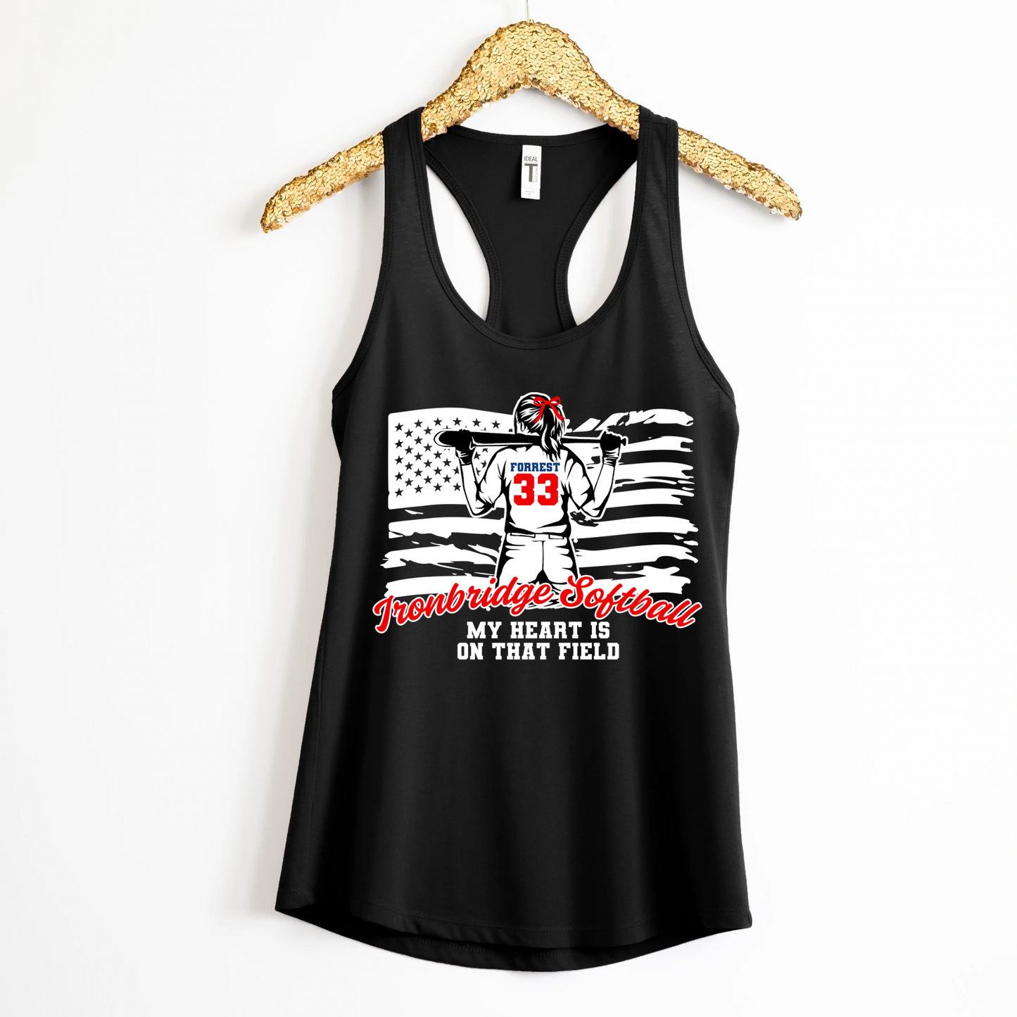Custom Softball Player Racerback Tank Top | Softball Mom Tank | Next Level Tank for Sports Moms | Cute Game Day Tank | Summer Softball Outfit