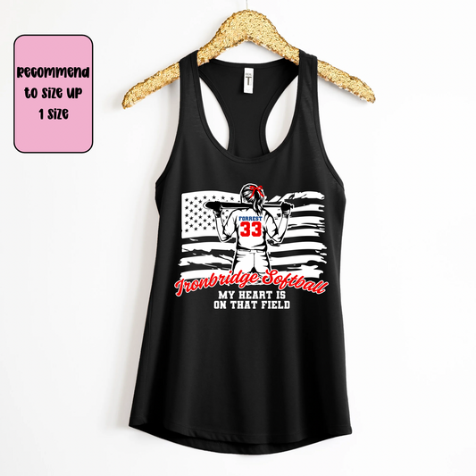 Custom Softball Player Racerback Tank Top | Softball Mom Tank | Next Level Tank for Sports Moms | Cute Game Day Tank | Summer Softball Outfit