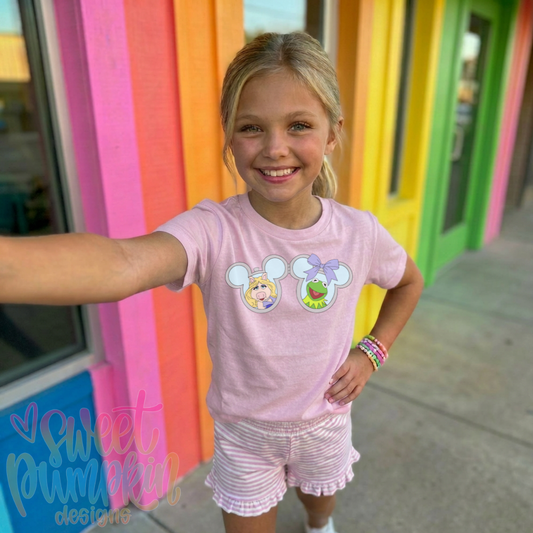 PIGGY & KERMIE HEART LOCKET Magical Theme Park Kids Shirt | Toddler & Youth Sizes