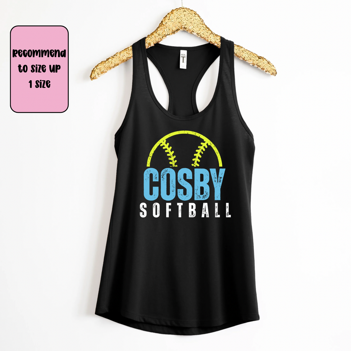 Custom Softball Racerback Tank Top | Softball Mom Tank | Next Level Tank for Sports Moms | Cute Game Day Tank | Summer Softball Outfit