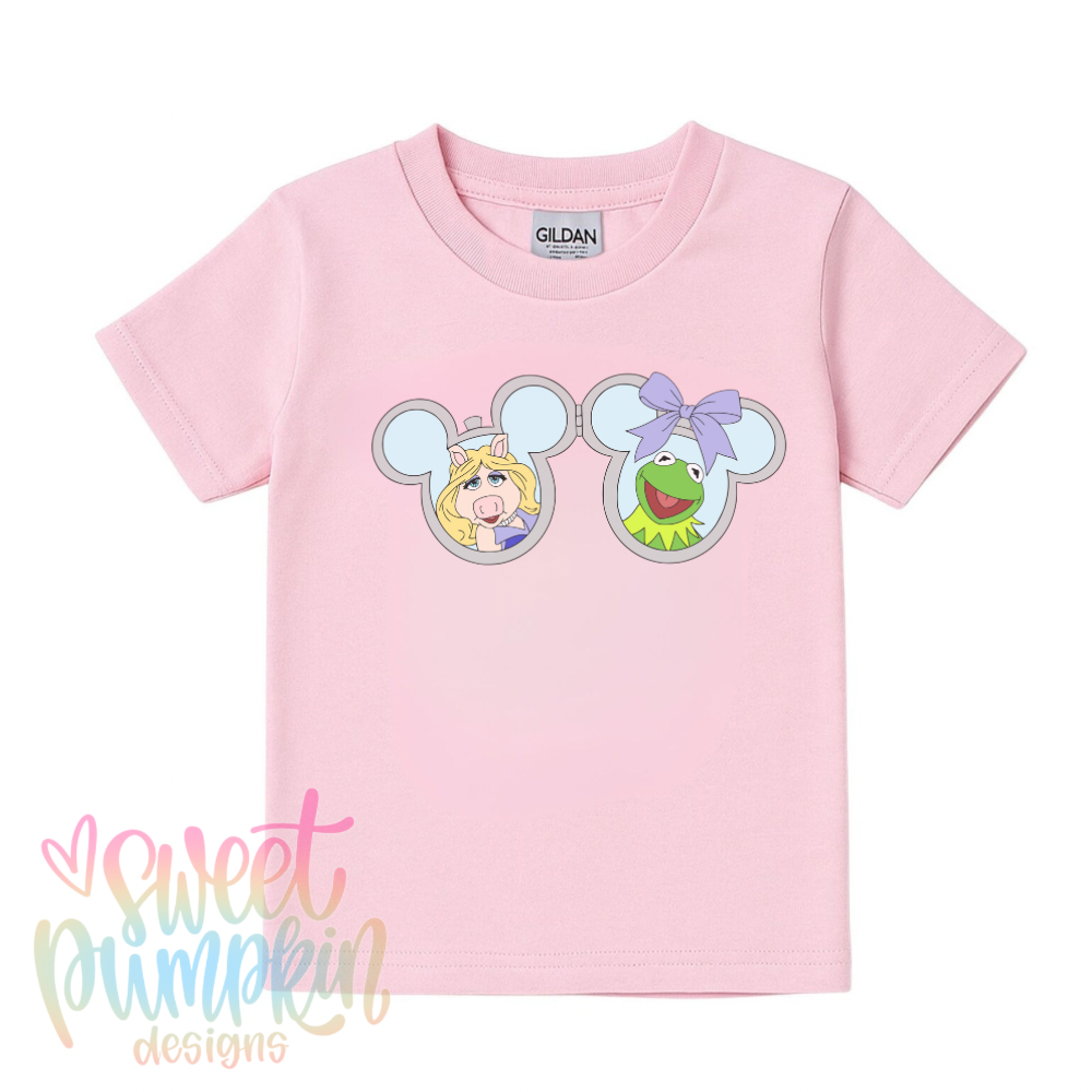 PIGGY & KERMIE HEART LOCKET Magical Theme Park Kids Shirt | Toddler & Youth Sizes