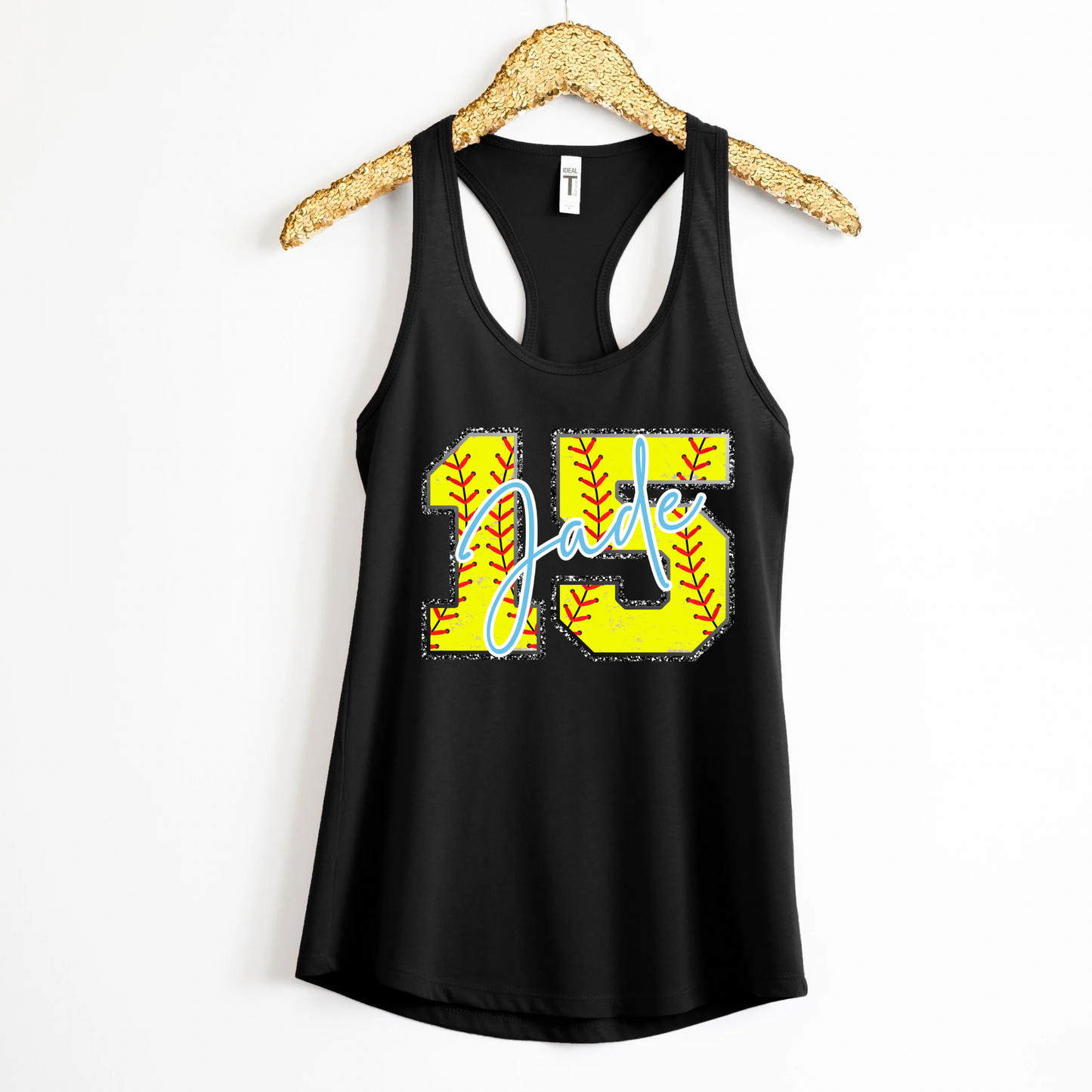 Custom Softball Racerback Tank Top | Softball Mom Tank | Next Level Tank for Sports Moms | Cute Game Day Tank | Summer Softball Outfit