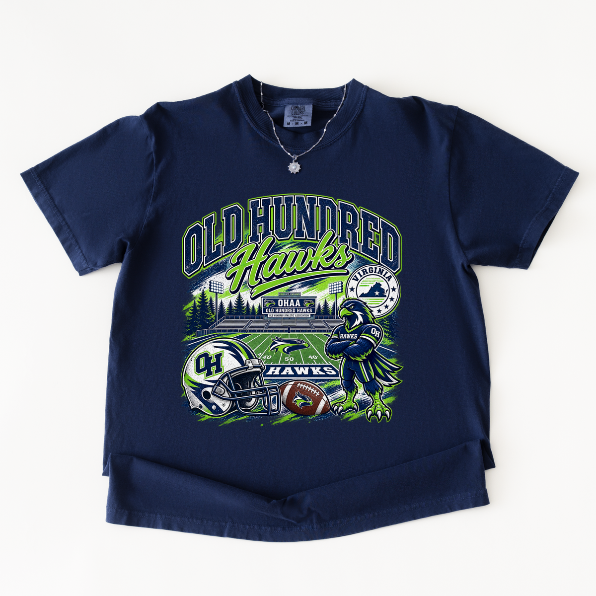 OLD HUNDRED HAWKS FOOTBALL - FOOTBALL FIELD WITH FOOTBALL NUMBER PERSONALIZATION