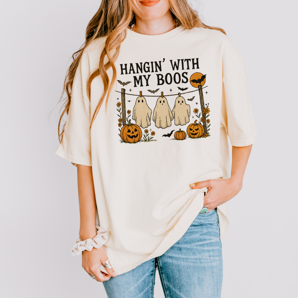 Hanging With My Boos Halloween Shirt Comfort Colors