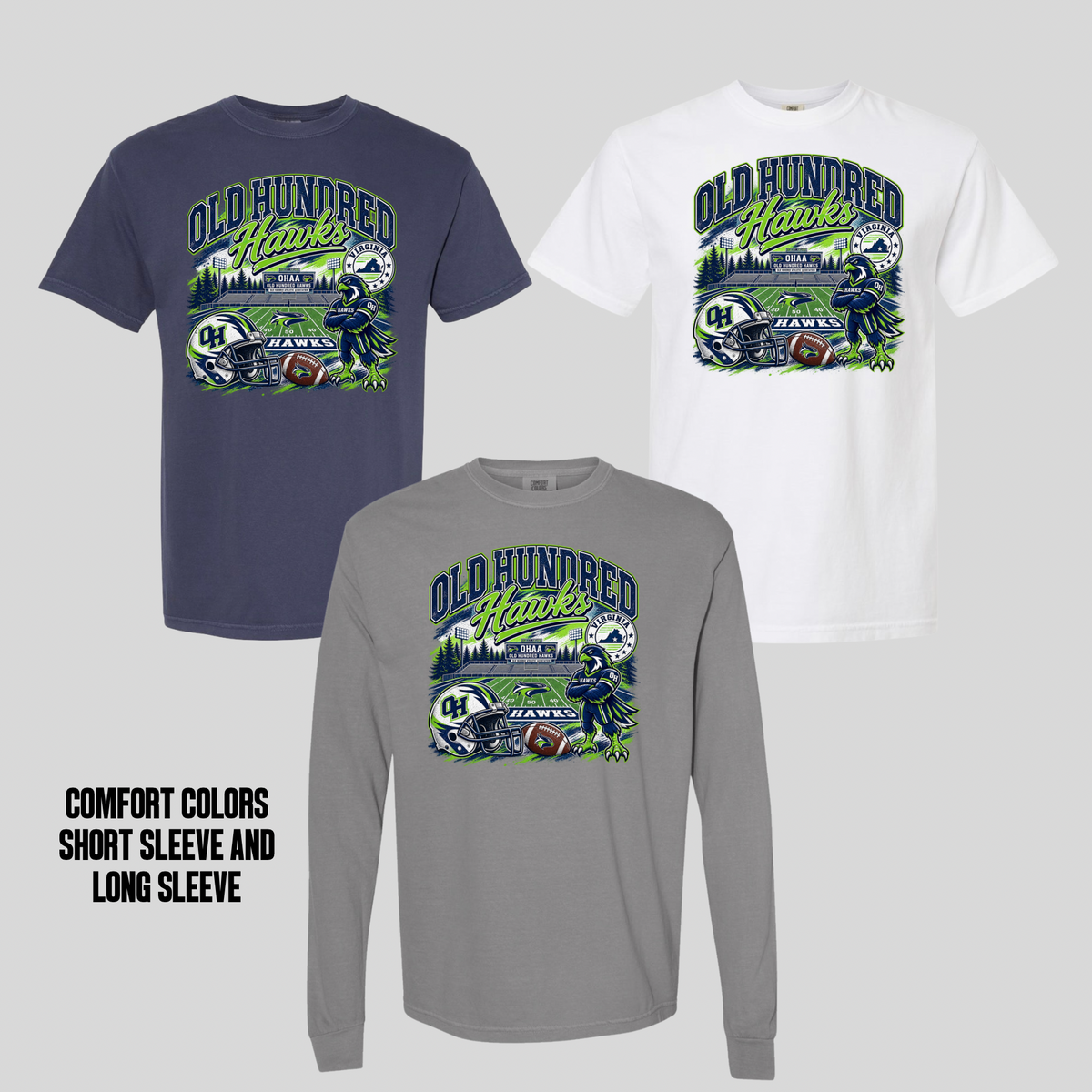 OLD HUNDRED HAWKS FOOTBALL - FOOTBALL FIELD WITH FOOTBALL NUMBER PERSONALIZATION