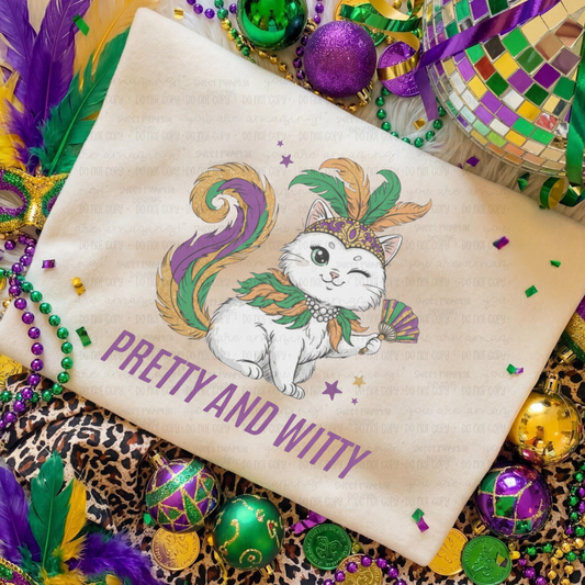 PRETTY & Witty Mardi Gras Shirt - Comfort Colors Short & Long Sleeve