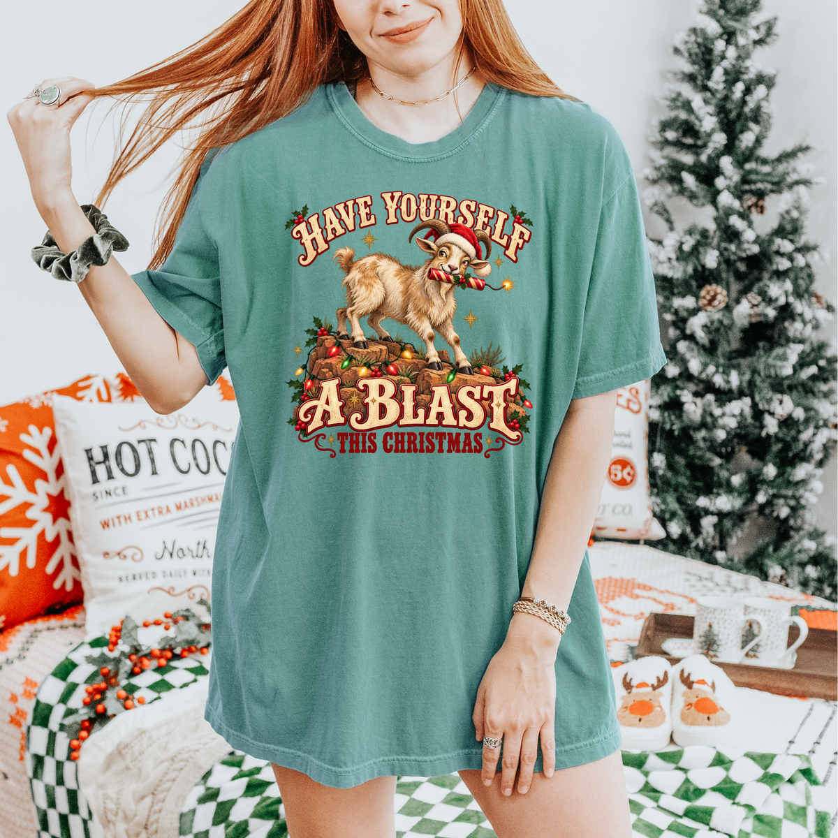 Thunder Mountain Goat Christmas Shirt | Theme Park Christmas Shirt