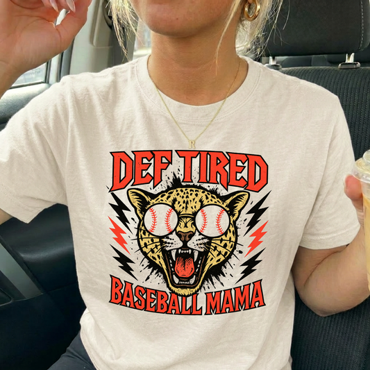 Def Tired Baseball Mama Baseball Game Day Shirt for Women | Baseball Mom Outfit | Comfort Colors Tee | Game Day Shirt | Gift for Baseball Mom