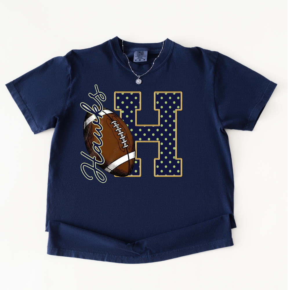 OLD HUNDRED HAWKS FOOTBALL - POLKA DOT VARSITY LETTER