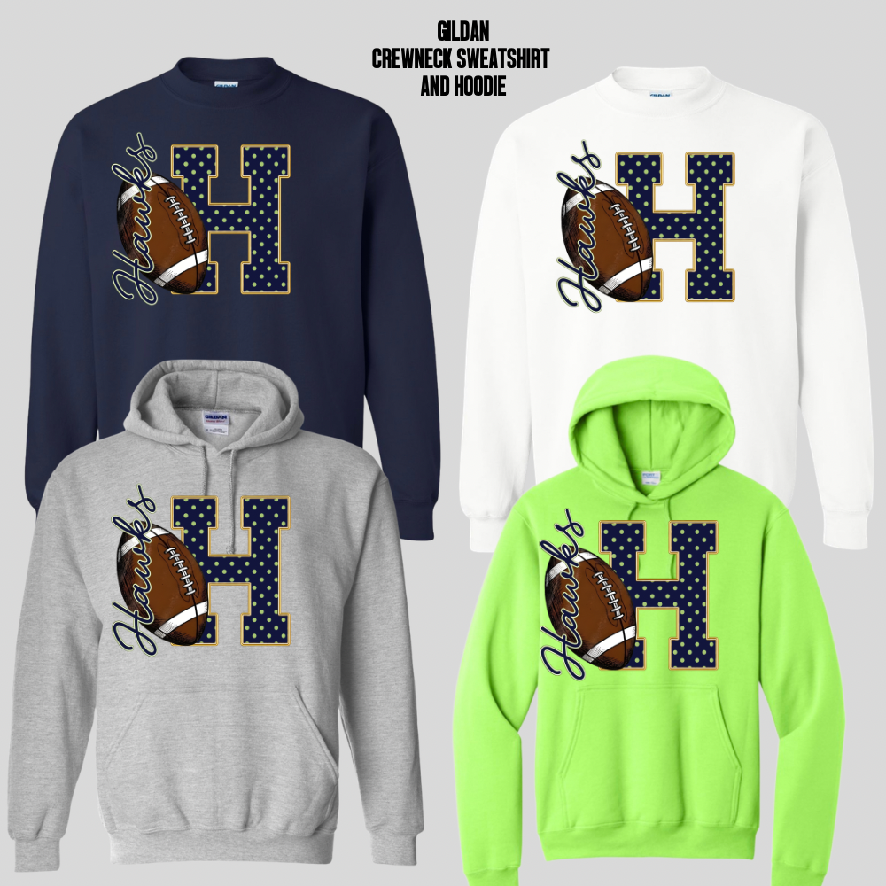 OLD HUNDRED HAWKS FOOTBALL - POLKA DOT VARSITY LETTER