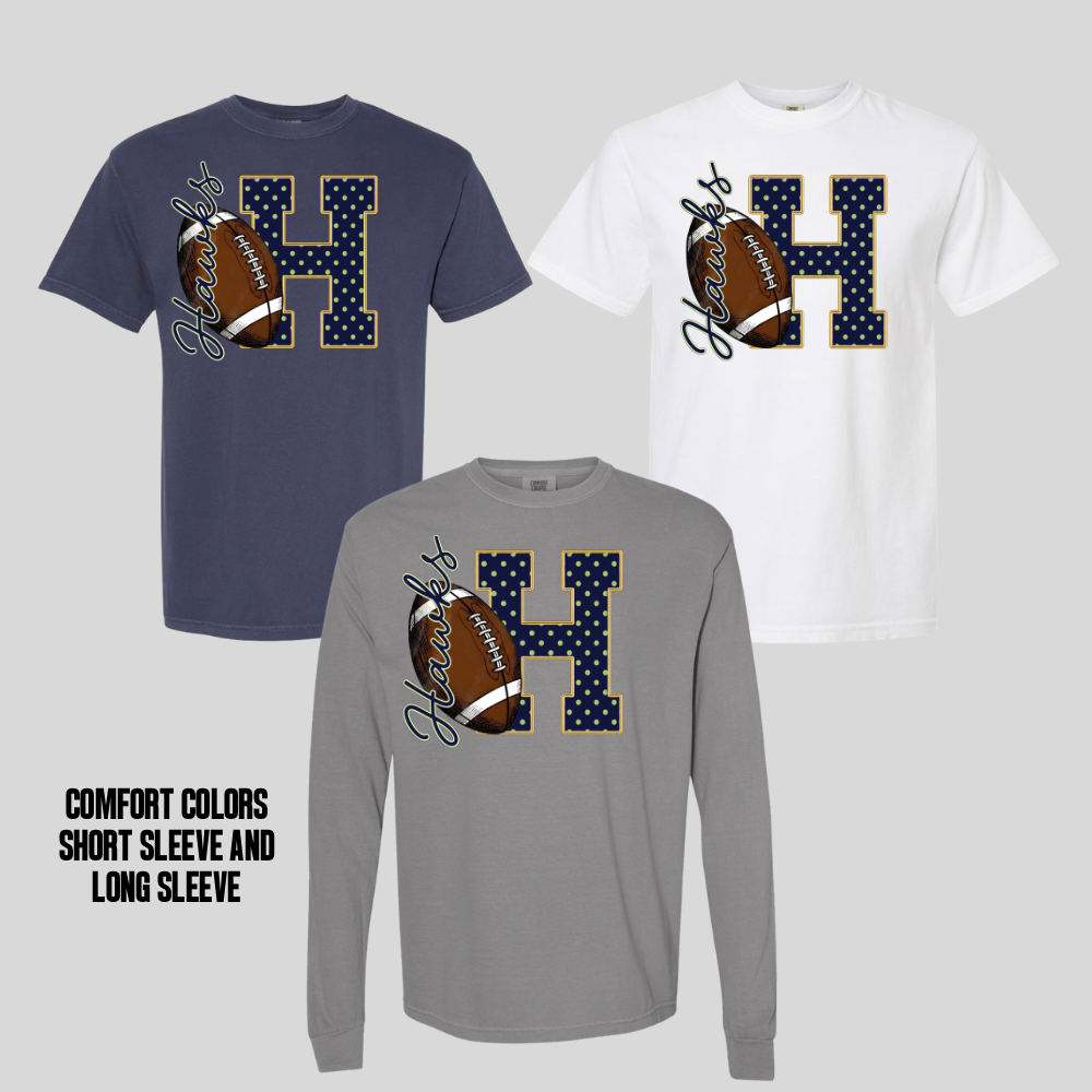 OLD HUNDRED HAWKS FOOTBALL - POLKA DOT VARSITY LETTER