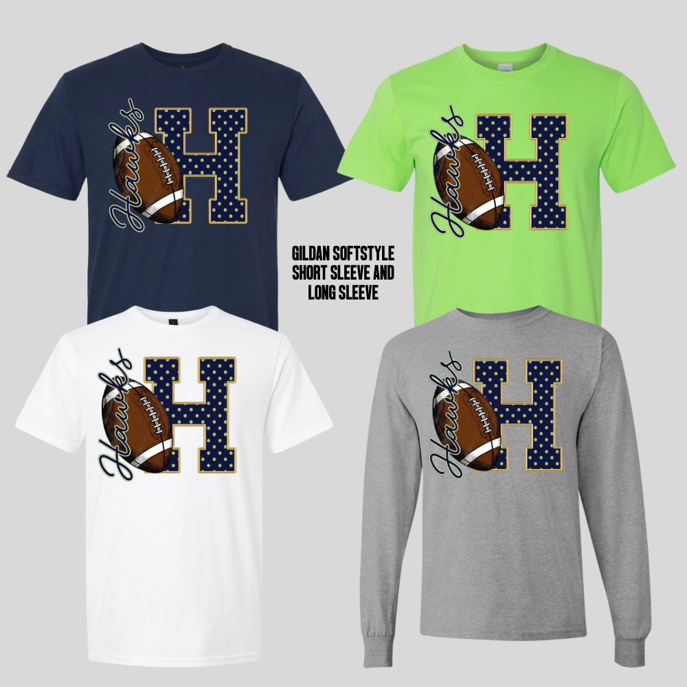 OLD HUNDRED HAWKS FOOTBALL - POLKA DOT VARSITY LETTER
