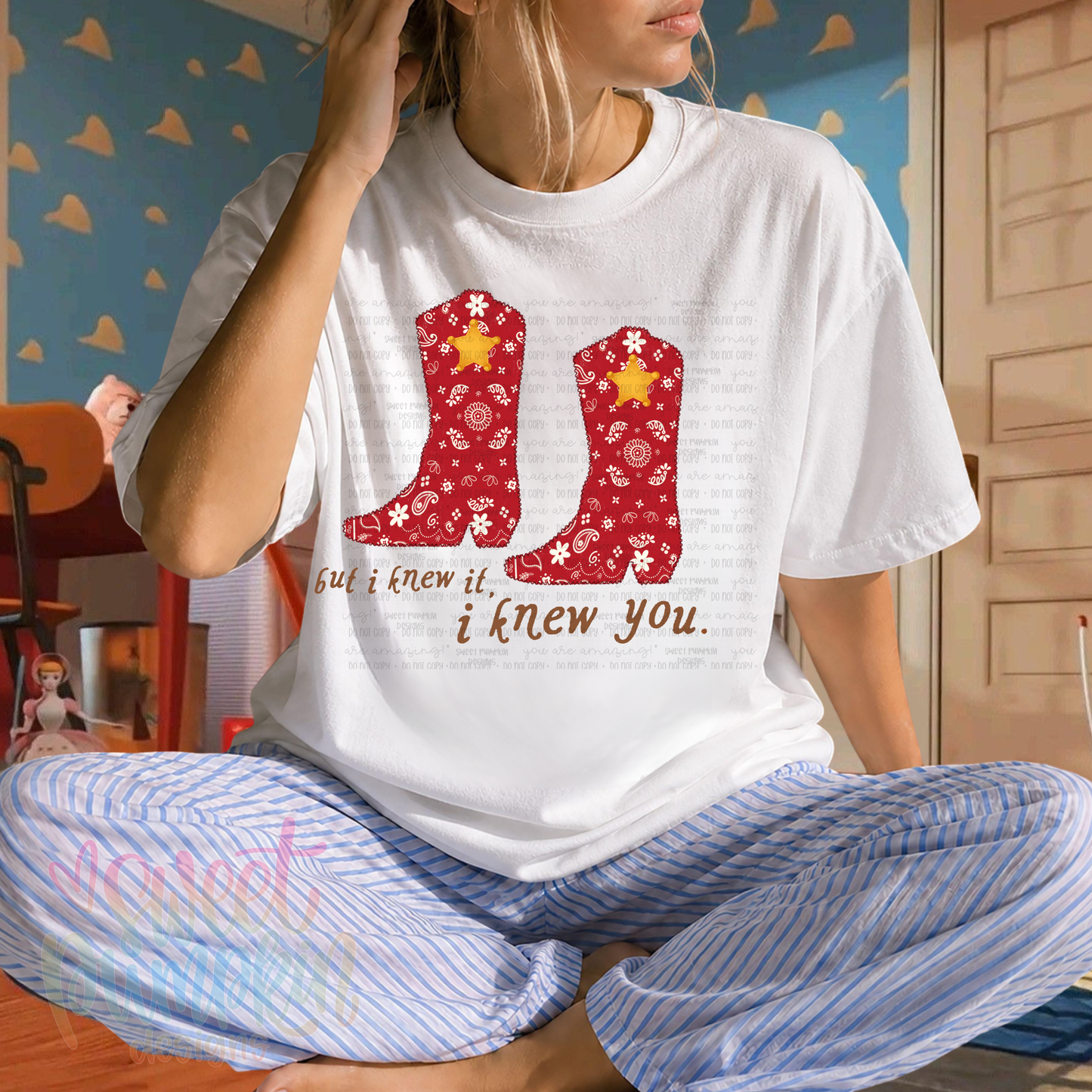 I KNEW IT COWGIRL BOOTS TANK OR TEE - COMFORT COLORS - MAGICAL PARK DAY VACATION TOP