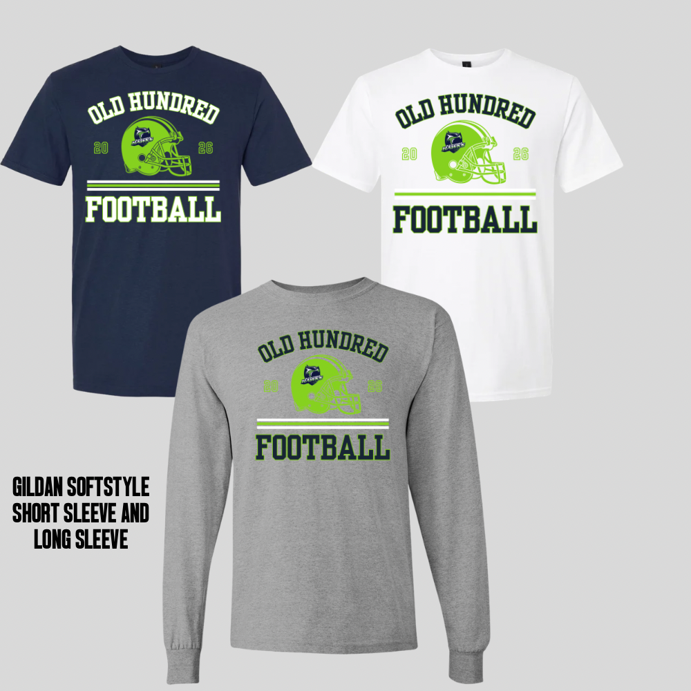 OLD HUNDRED HAWKS FOOTBALL - VARSITY DESIGN WITH PLAYER NAME PERSONALIZATION ON BACK