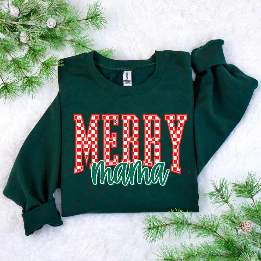Merry Mama Christmas Sweatshirt | Cute Holiday Crewneck