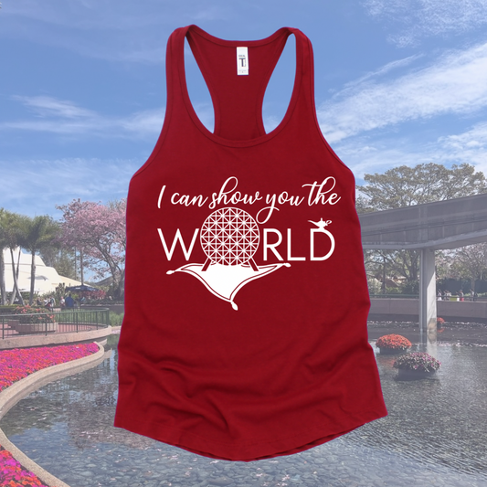 I CAN SHOW YOU THE WORLD | Magical Park Day Racerback Tank for Women | Lightweight Next Level Tank |