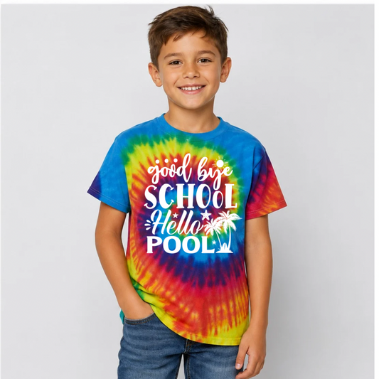 Tie Dye Last Day of School Shirt for Kids | Cute Summer Break Tee | End of School Year Shirt | Kids Tie Dye Graphic T-Shirt